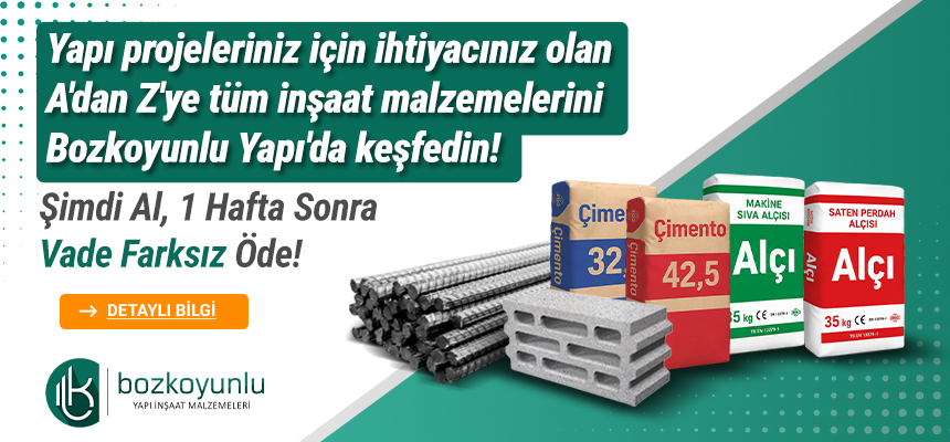 Bozkoyunlu Yapı'nın tüm ürünlerinde geçerli kampanya