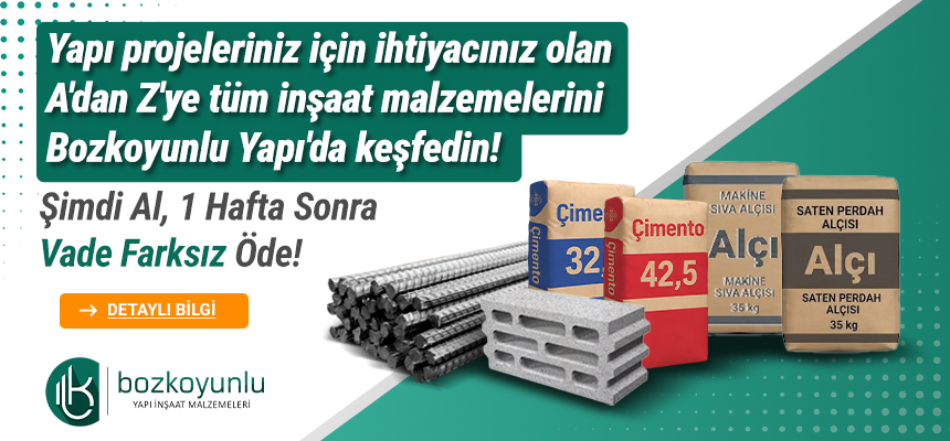 Bozkoyunlu Yapı'nın tüm ürünlerinde geçerli kampanya