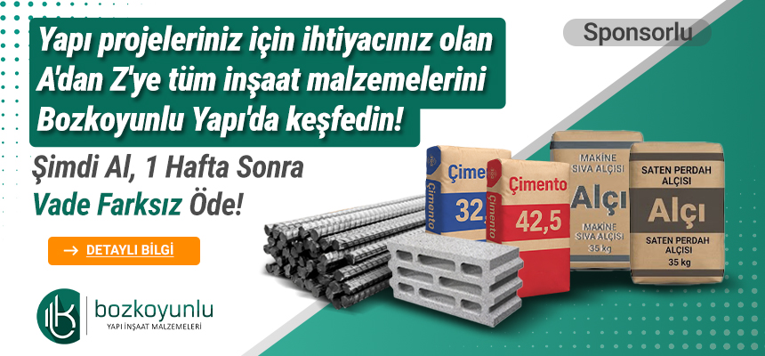 Bozkoyunlu Yapı'nın tüm ürünlerinde geçerli kampanya